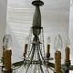 Empire style chandelier with tassels and patinated sheet metal, 20th century