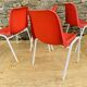 Ensemble de 4 chaises rouges modèle europa