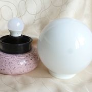Ball lamp, ceramic and opaline ball lamp, mood and living room lamp
