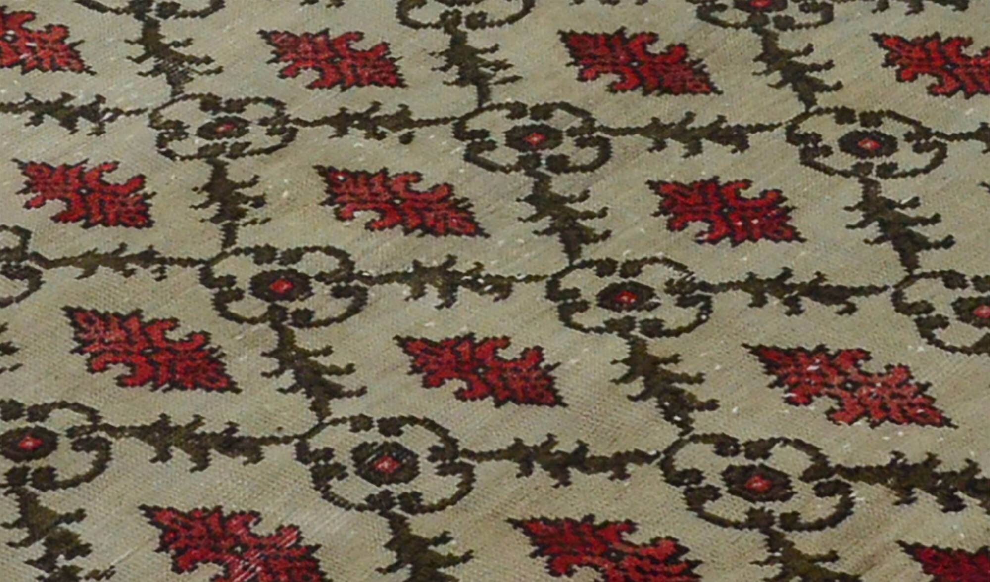 One-of-a-kind turkish handwoven vintage rug - rustic vintage charm 270x 140