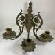 Pair of 3-light wall sconces in gilt bronze in the style