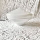 Art Deco saucer globe in white opaline