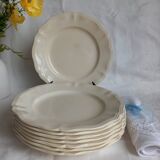 8 antique Sarreguemines ivory plates