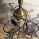 large brass lamp and wood 1970 very elegant 60x35cm