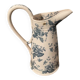 Antique water pitcher, English earthenware, Floral Furnivals England