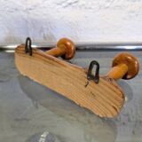 Turned wooden coat rack