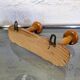 Turned wooden coat rack