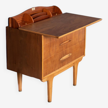 Commode rétro en noyer du milieu du siècle des années 1960, bureau métamorphique par Jentique