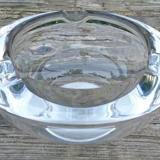 Solid half-sphere ashtray in transparent glass
