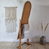 Rattan psyche mirror