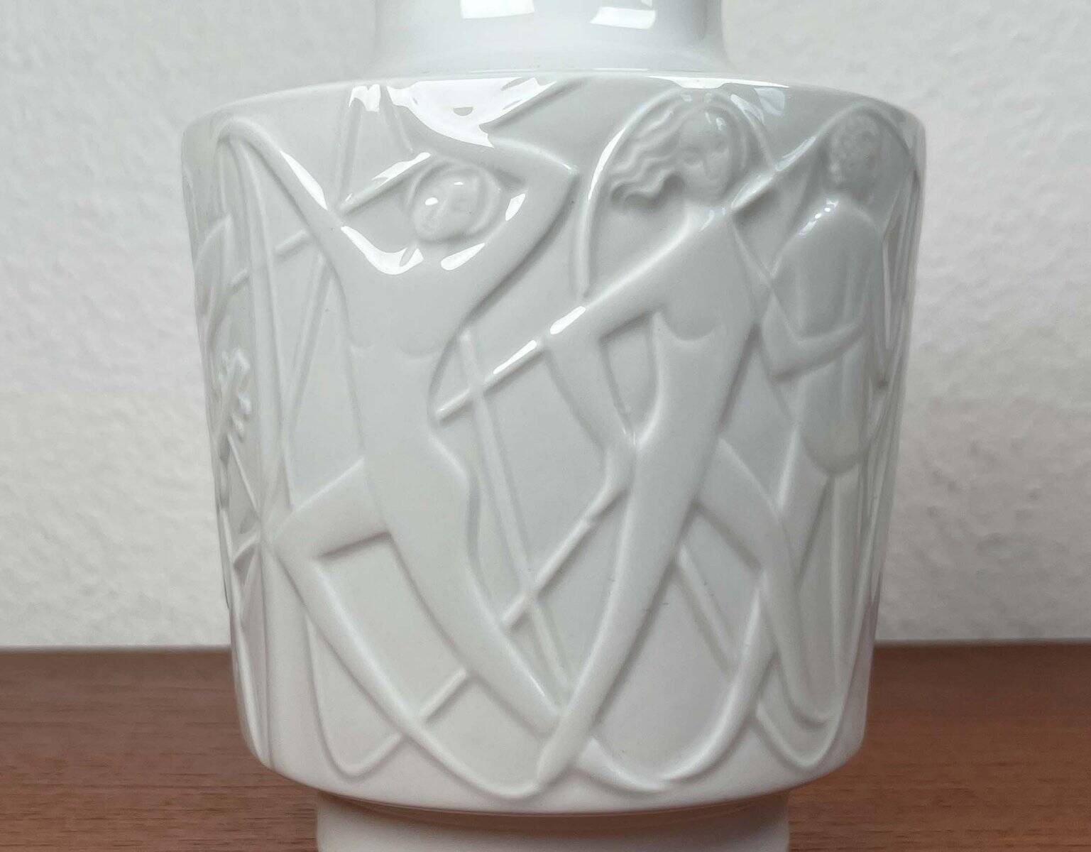 Vintage White Porcelain Vase from the Paradies Series by Kurt Wendler for Edelstein Bavaria, 1970s