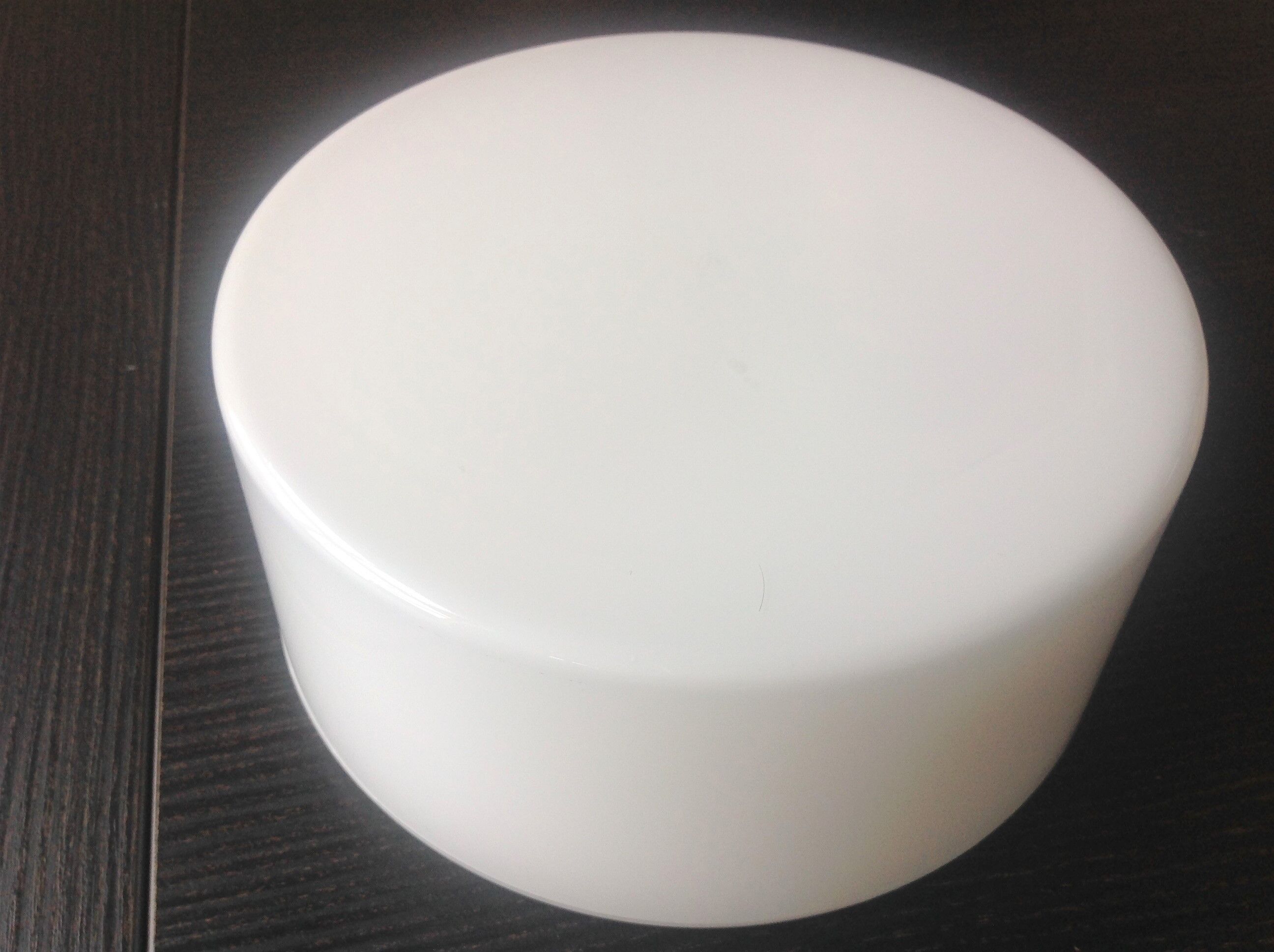 Round ceiling lamp in white opaline / vintage 60s-70s