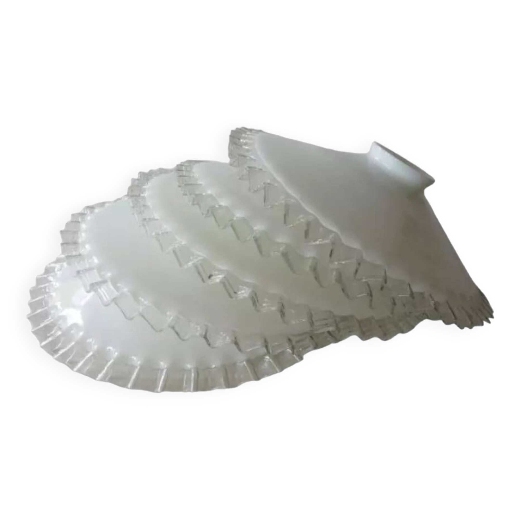 Set of 5 vintage pendants in serrated opaline 40s-50s / art deco / France