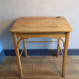 Vintage wood desk with ink
