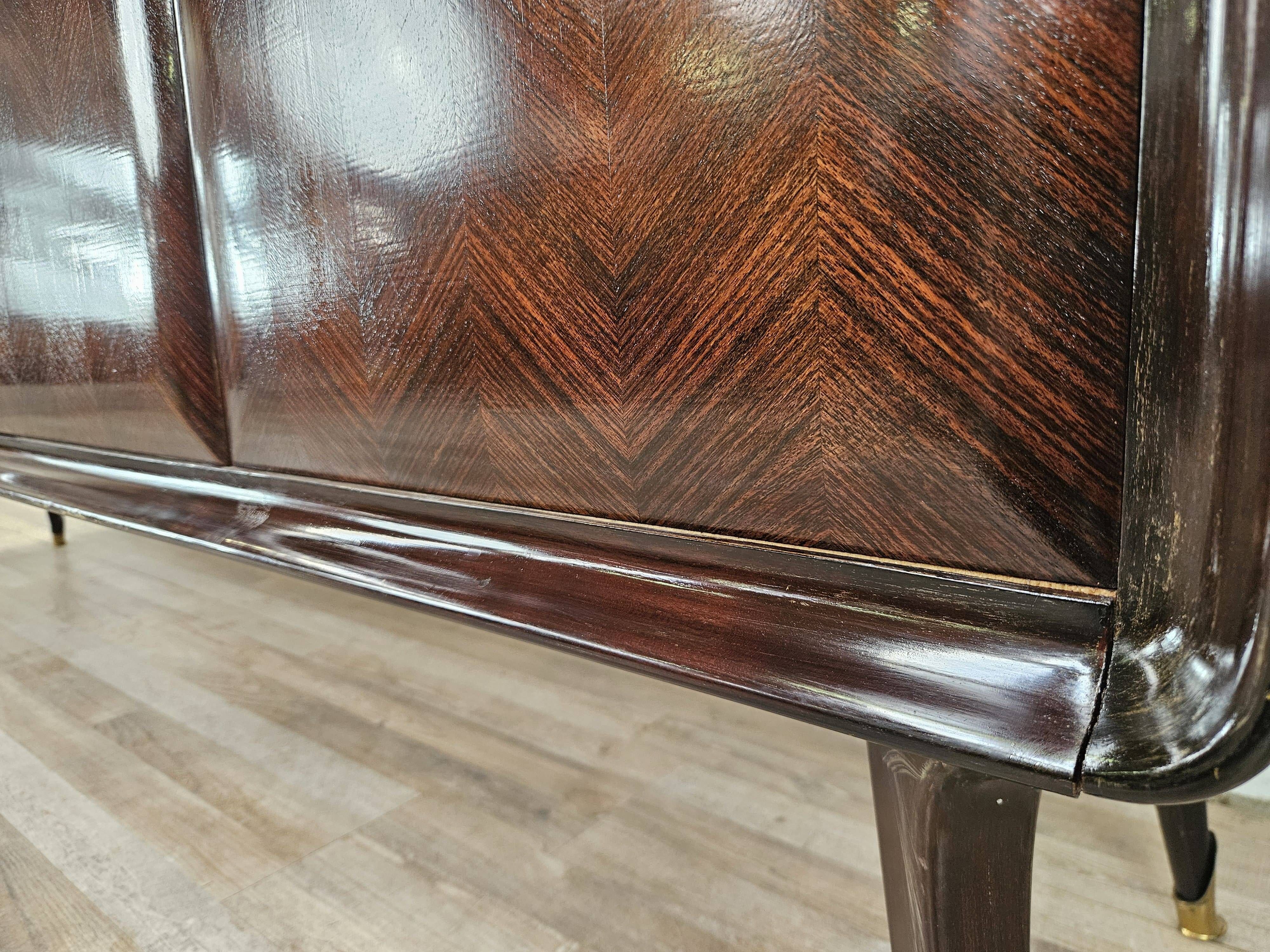 Mahogany sideboard with a glass top, 1960