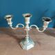 Triple patinated chrome metal candle holder dpc 1123310