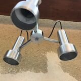 Old hanging 3 arm chromed metal + spots alu 70s vintage