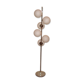 Lamp of the 1970s globe in opaline and chrome