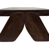 Vintage Coffee Table Wengé Brutalist Postmodern 70's Design