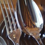 Cutlery set 49 pieces silver metal rocaille model St Médard