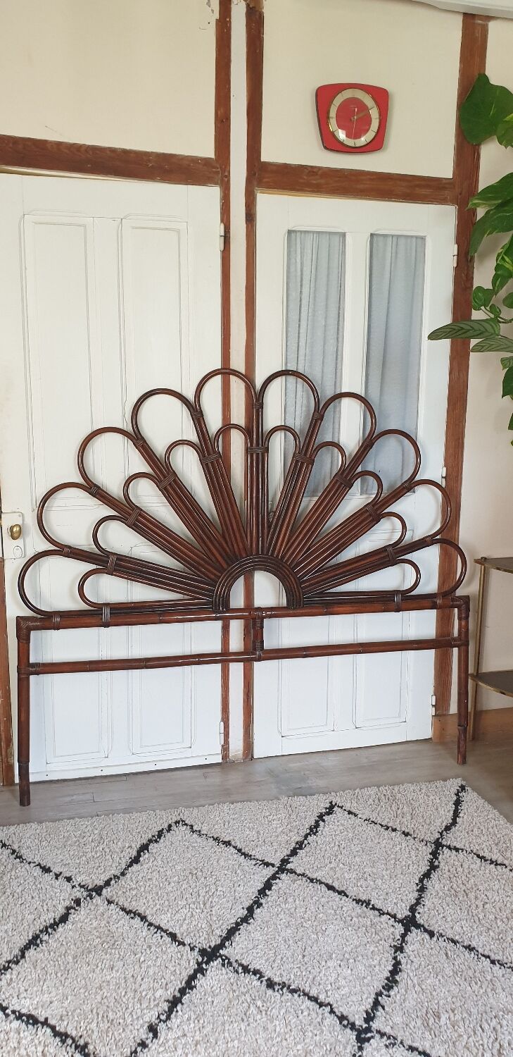 Bamboo and rattan headboard