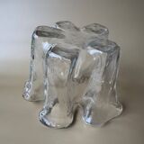 Sompex MCM vintage tissue vase: large clear textured glass