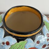 Ovoid vase, charles catteau, keramis, art deco period, fine earthenware, floral enamel decoration, vase col