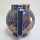Art Deco ceramic pitcher enamel blue and gold by Lucien Brisdoux 1930s