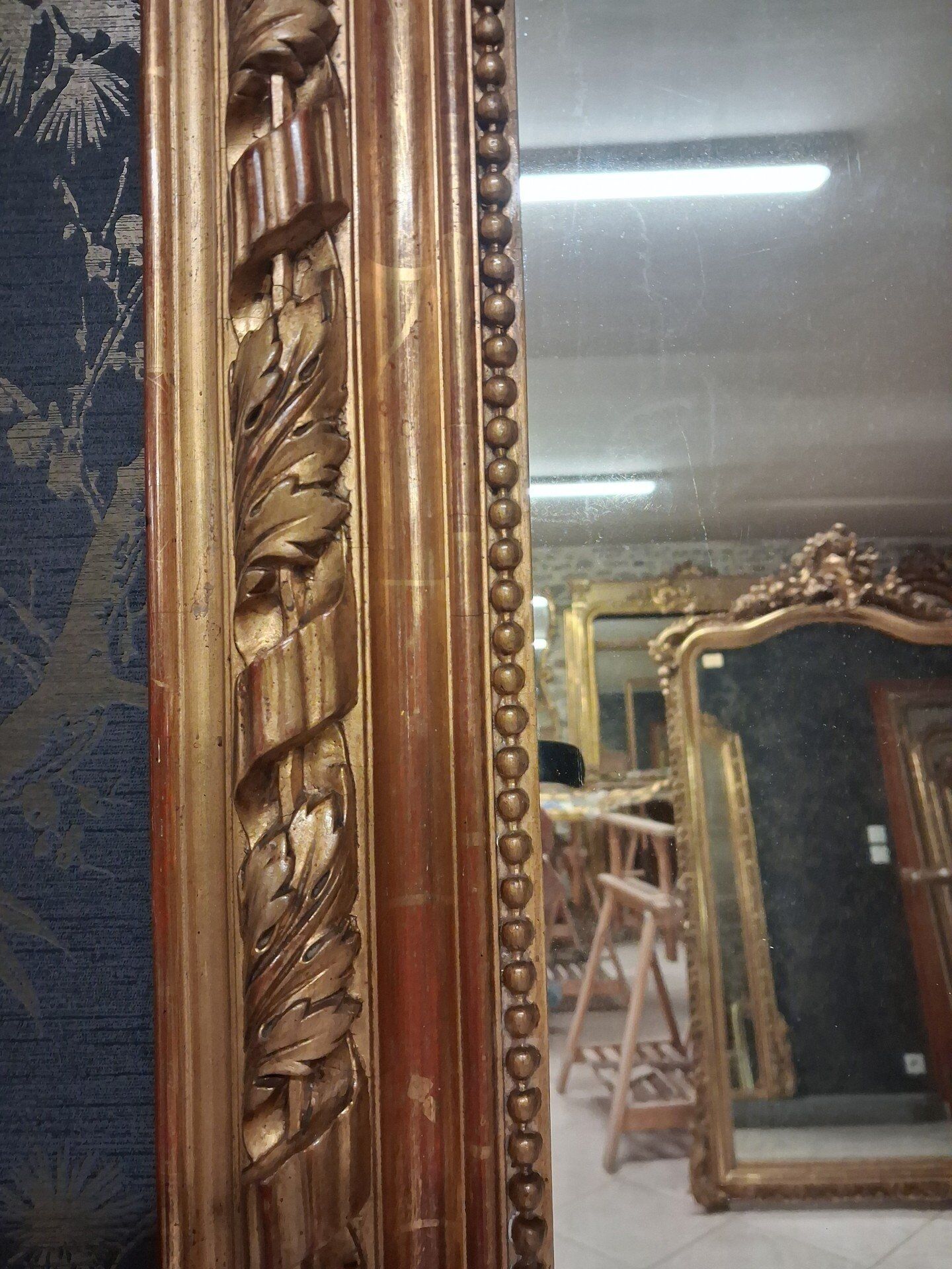 19th century mirror 196 x 140