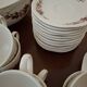 Vintage tableware service in Gien earthenware, "Champs" model with roses – An