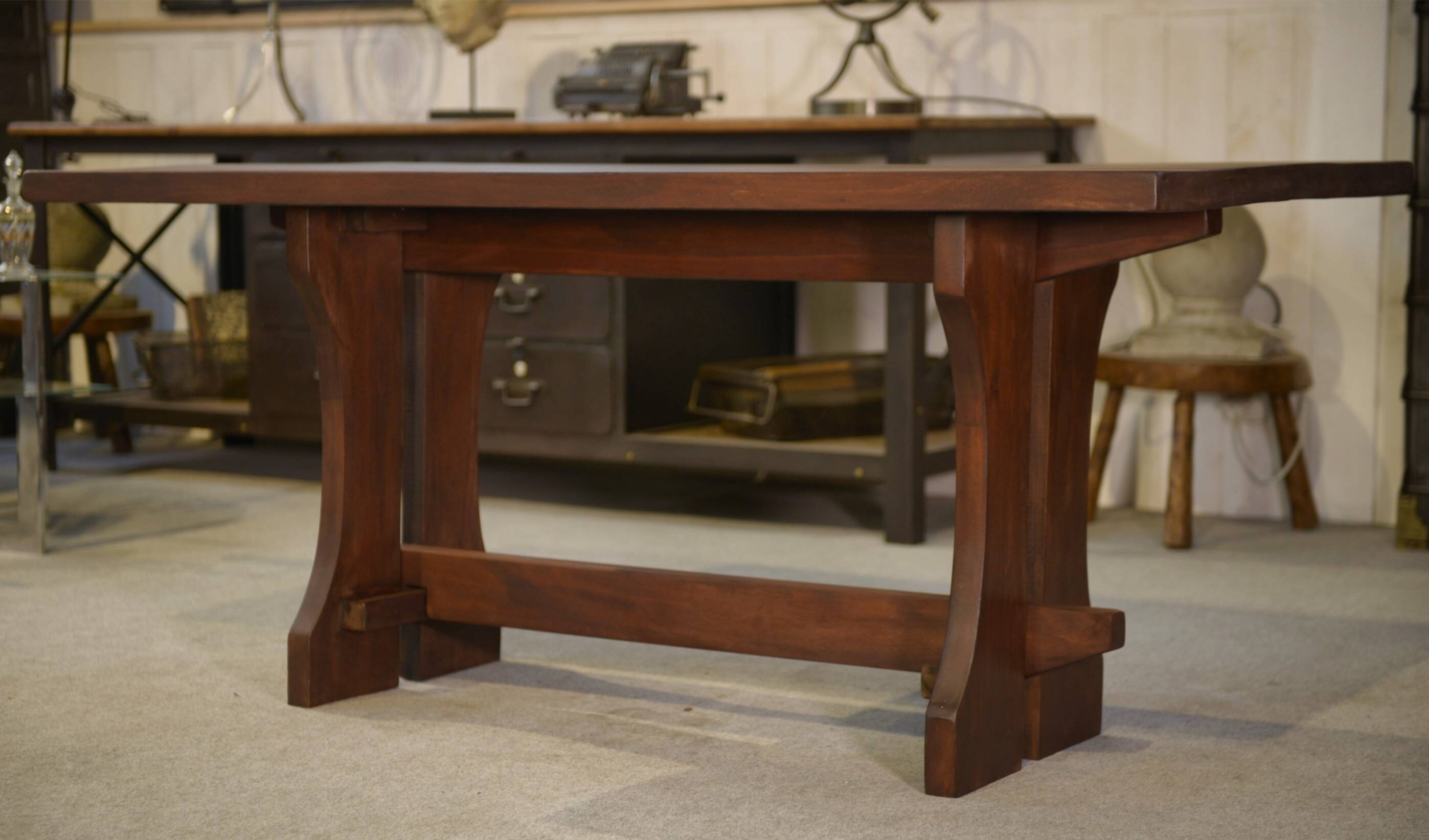 Brutalist beech table from the 1950s.