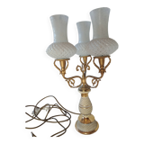 Florentine - baroque lamp ceramic brass metal topped with 3 glass tulips