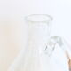 Bubbled glass pitcher with ice tank, handcrafted, French vintag manufacturing