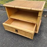 Bedside Dal Vera rattan Vintage bamboo 1980