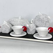 Ceramic Tea Set by Mas for Memphis Milano, 1980s, Set of 7