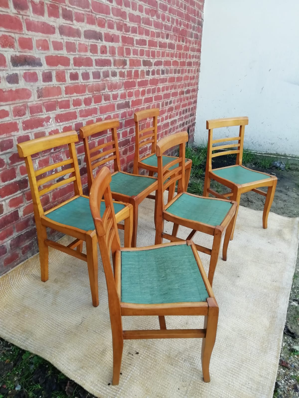 Chairs formica and wood 1950 circa