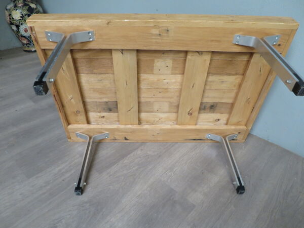 Table basse plateau bois pieds alu