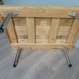 Table basse plateau bois pieds alu