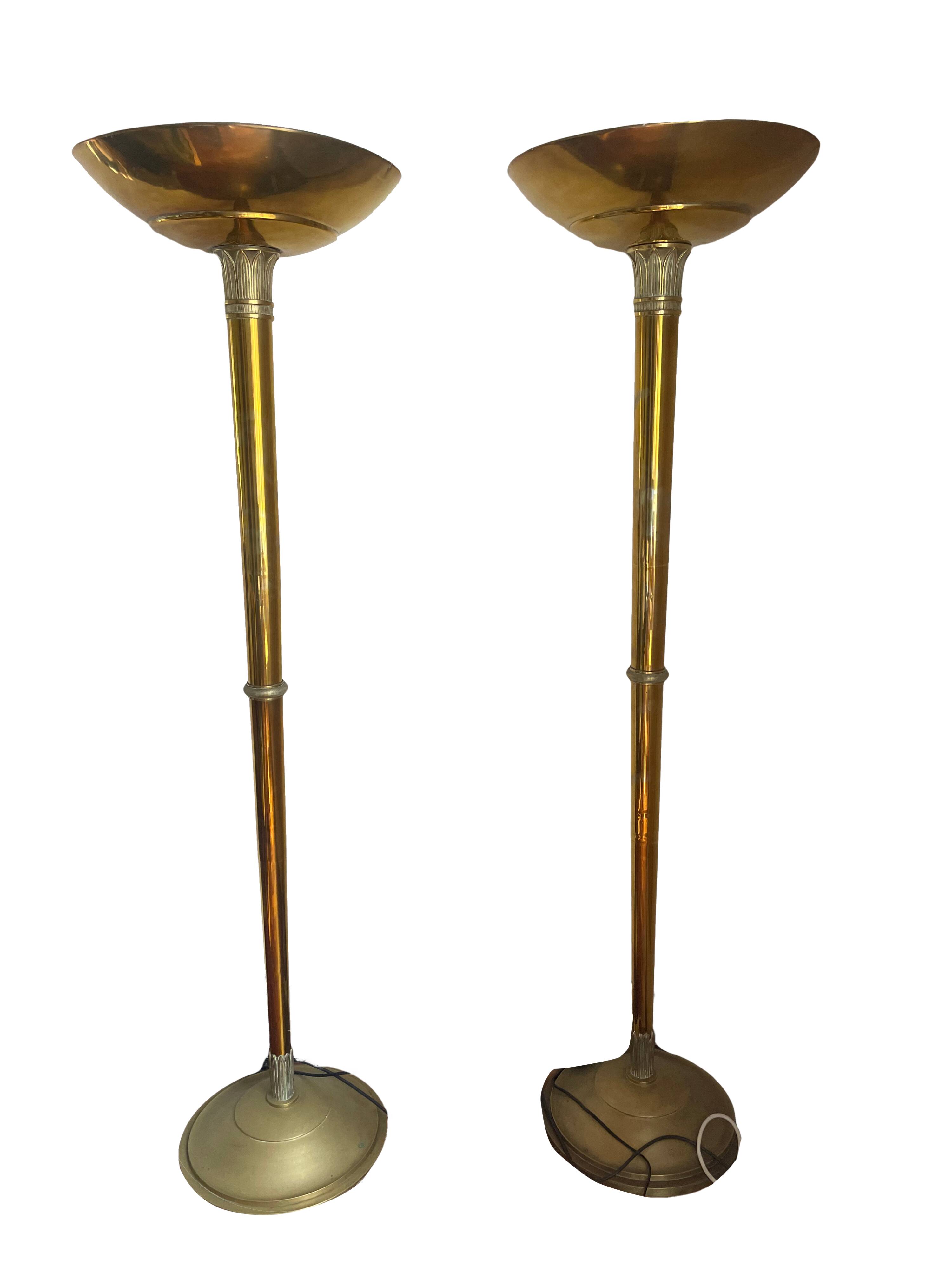Empire style golden floor lamp