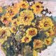 Oil painting on panel - vase with flowers - signed Serafini - dated 1962