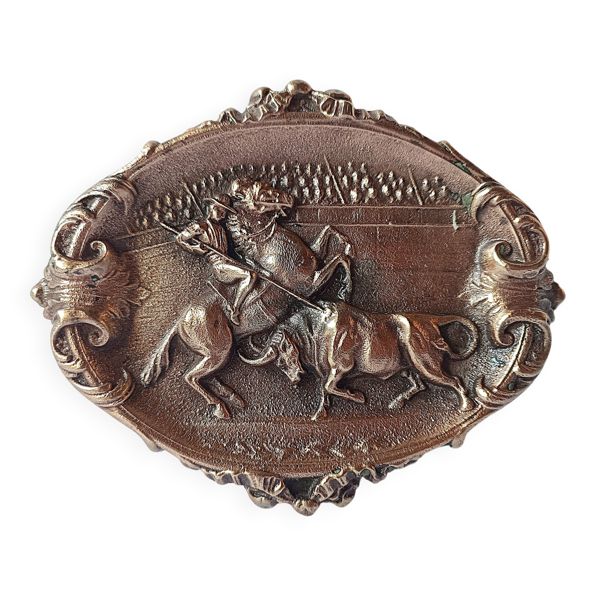 antique bronze ashtray bullfighting collection essential for smokers