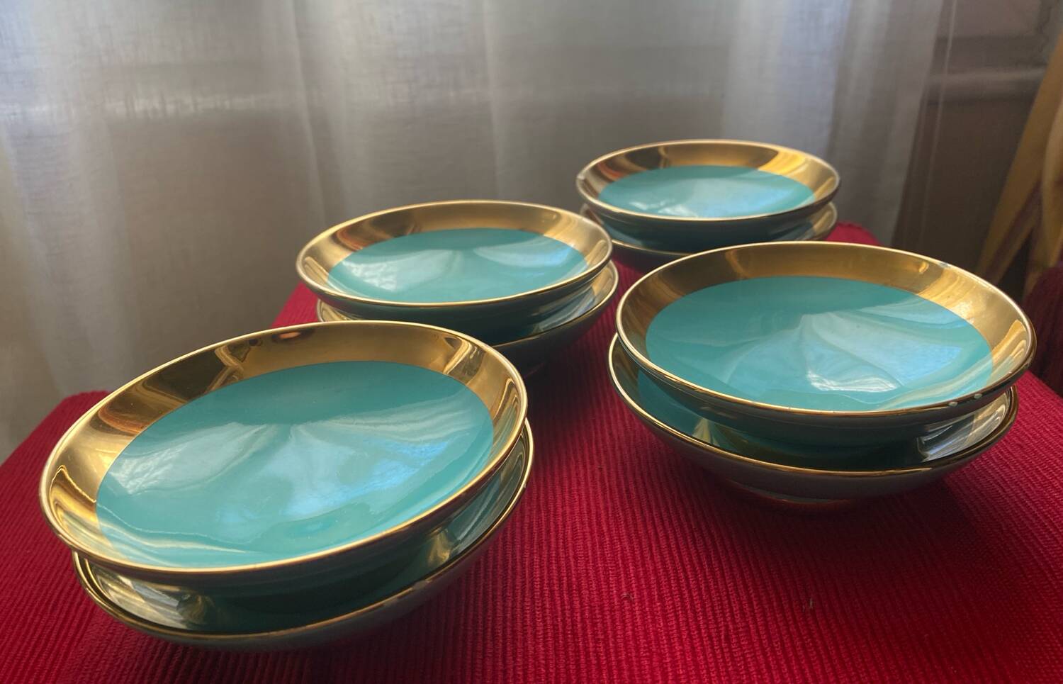8 MAGDA Art Deco cream bowls made in France