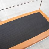 Cognac leather sofa bed, handmade by Eileen Gray, 1980/1990