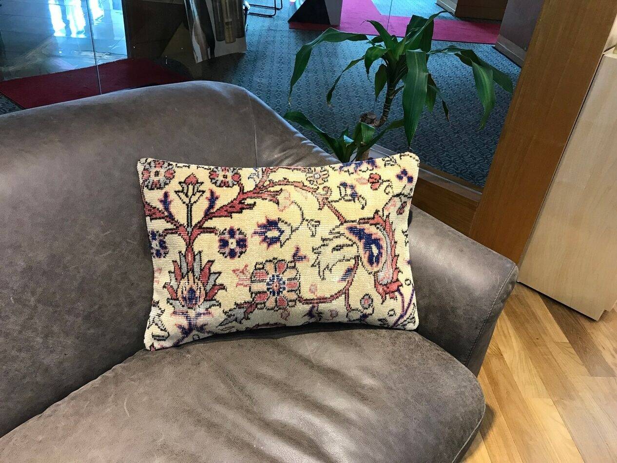 Handmade Faded Lumbar Carpet Pillow 40x60cm