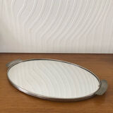 Vintage mirror and metal tray