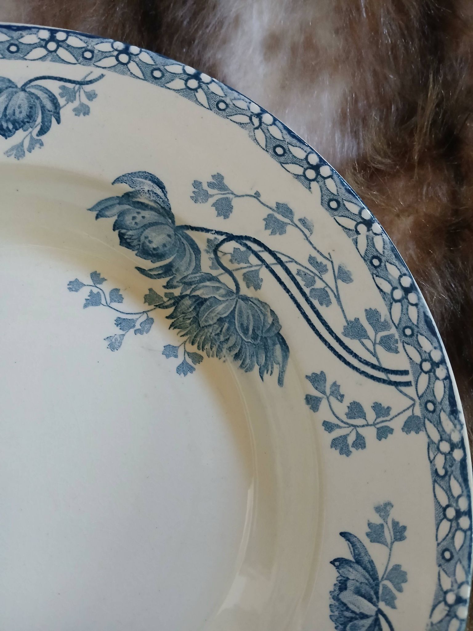 6 antique deep plates in ironstone