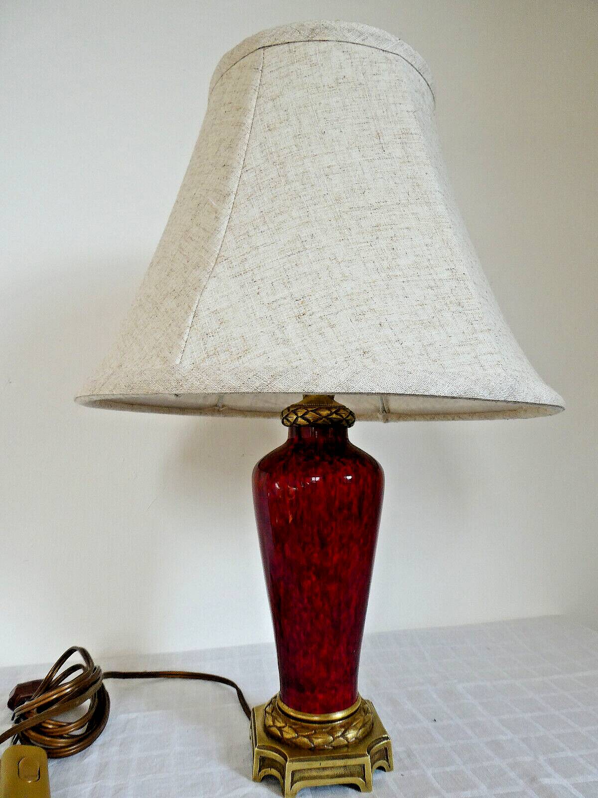 Chinese oxblood porcelain lamp, empire style