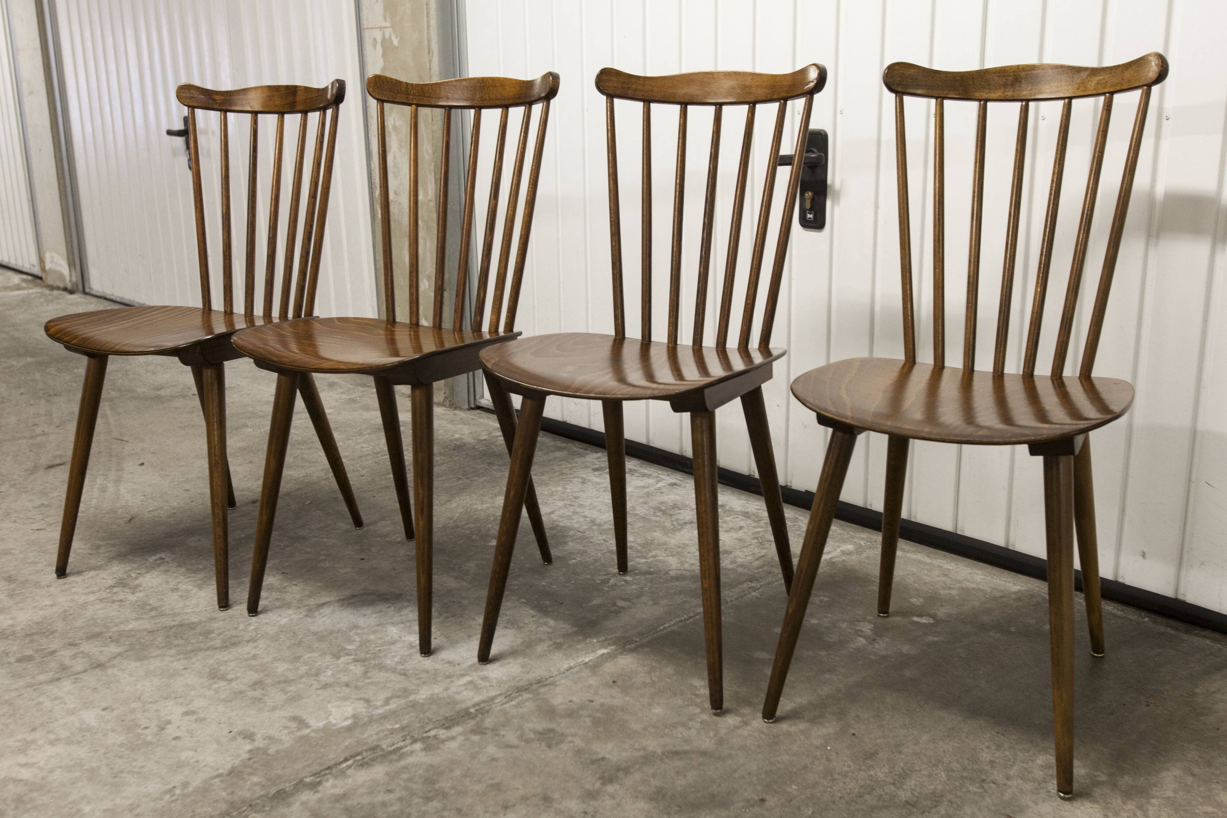 Set of 4 Scandinavian Baumann chairs model Minuet 1980 stamped
