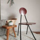 Old wooden chair and seated metal and round back