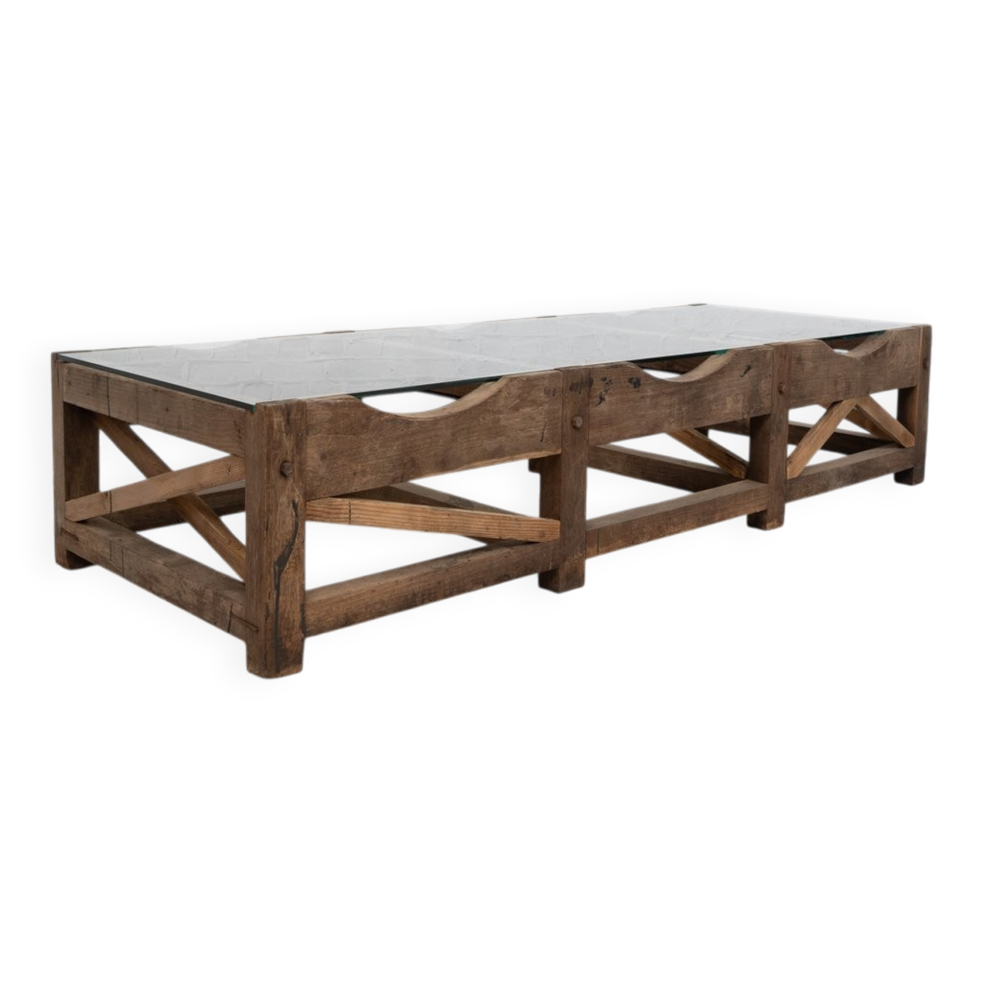 Grande table basse primitive, années 1900